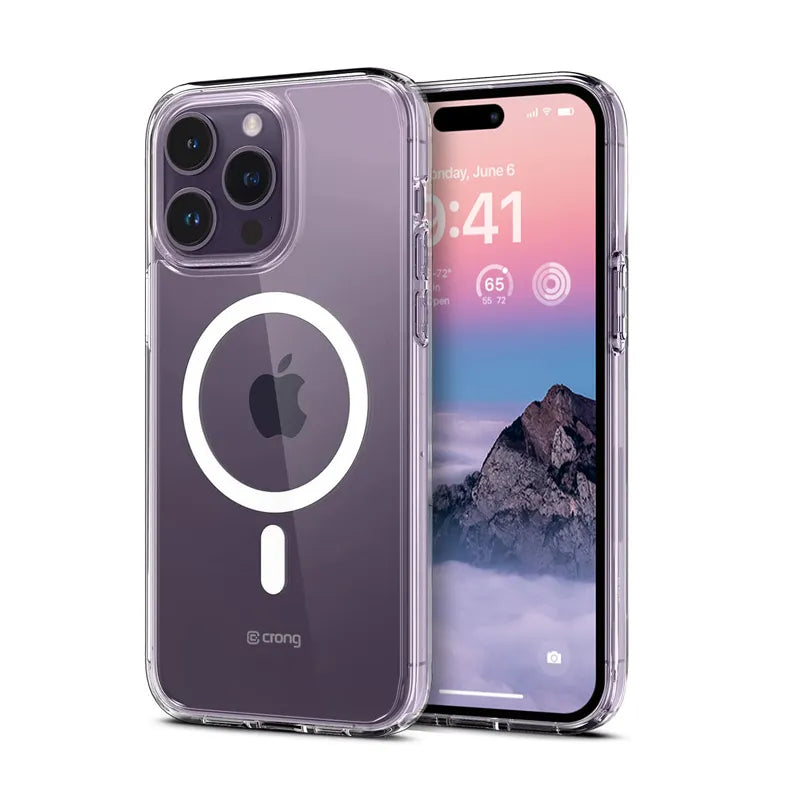 Crong Clear MAG Cover – iPhone 14 Pro Max MagSafe dėklas (Skaidrus)