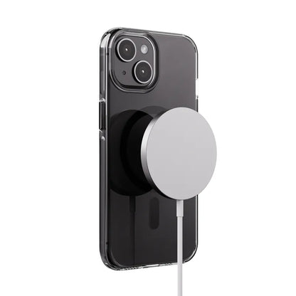 Crong Clear MAG Pro – iPhone 15 MagSafe dėklas (juodas)