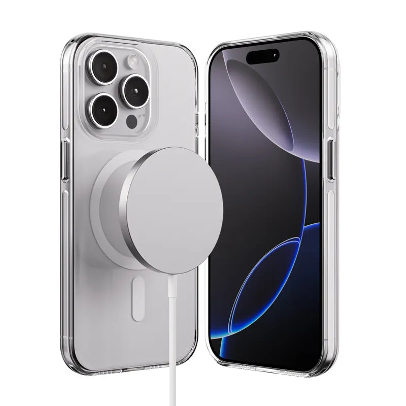 Crong Clear MAG Pro - „iPhone 15 Pro“ dėklas su MagSafe (Skaidrus)