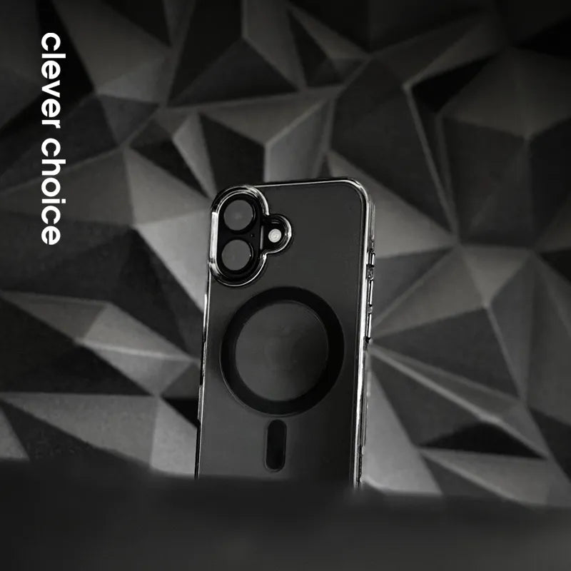 Crong Clear MAG Pro - iPhone 15 Pro MagSafe dėklas (juodas)