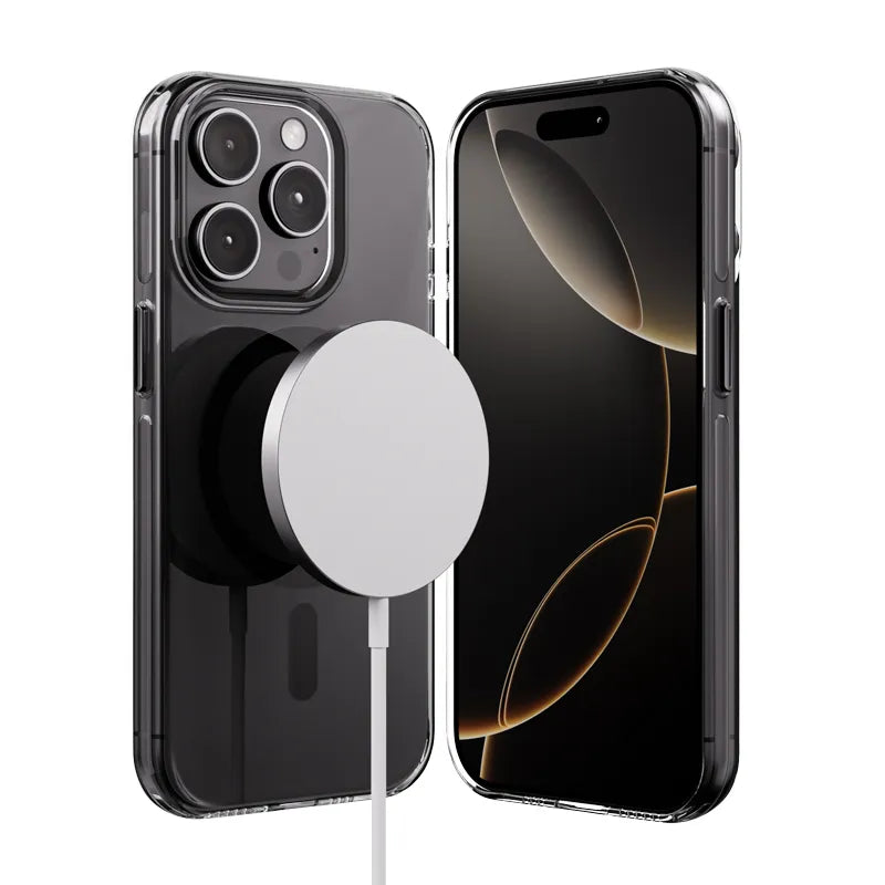 Crong Clear MAG Pro - iPhone 15 Pro MagSafe dėklas (juodas)
