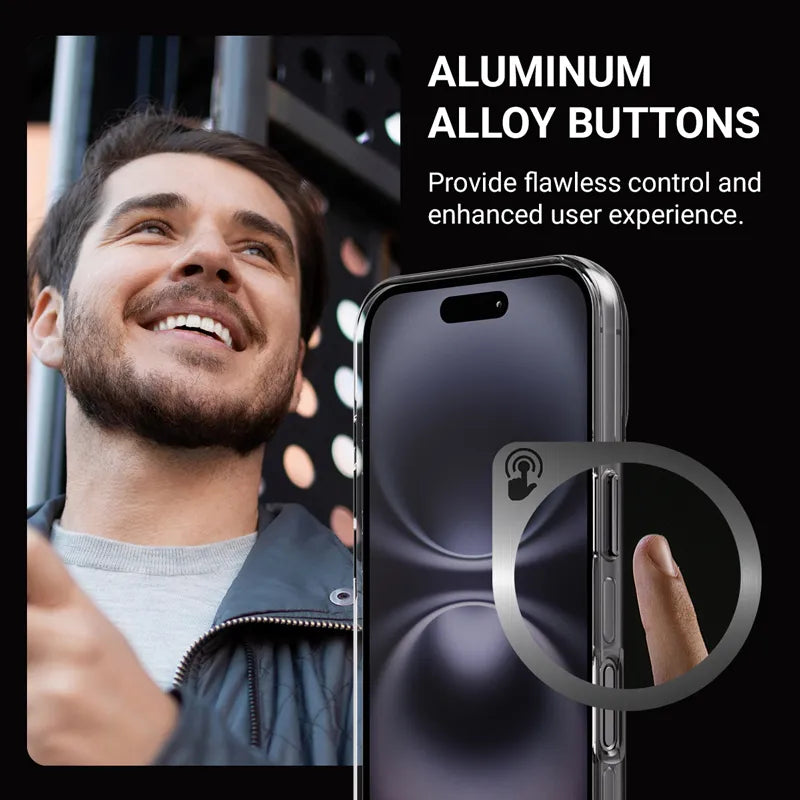 Crong Clear MAG Pro - iPhone 16 MagSafe dėklas (juodas)