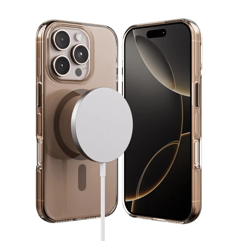 Crong Clear MAG Pro – iPhone 16 Pro MagSafe dėklas (Desert)