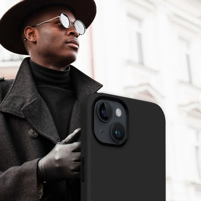 Crong Color Cover LUX Magnetic - iPhone 15 Plus MagSafe dėklas (juodas)