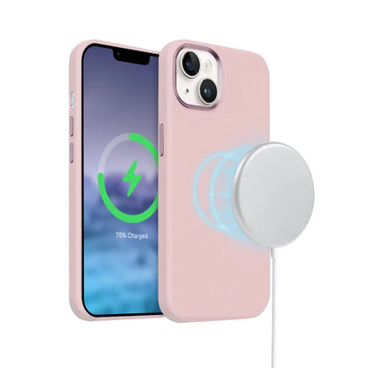 Crong Color Cover LUX Magnetic - iPhone 15 Plus MagSafe dėklas (Rožinė)