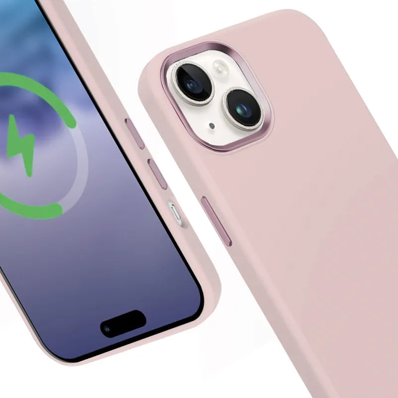 Crong Color Cover LUX Magnetic - iPhone 15 Plus MagSafe dėklas (Rožinė)