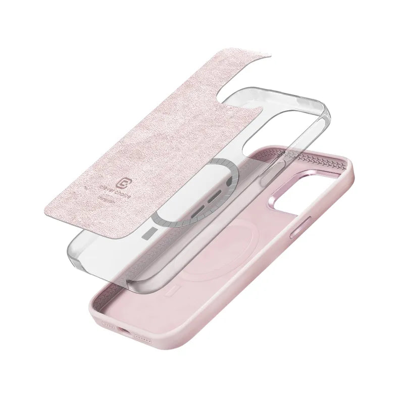 Crong Color Cover LUX Magnetic - „iPhone 15 Pro“ dėklas su MagSafe (rožinis)
