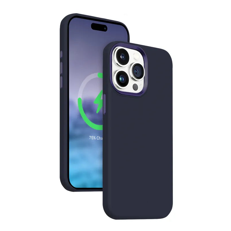 Crong Color Cover LUX Magnetic - iPhone 15 Pro Max dėklas su MagSafe (Tamsiai mėlynas)