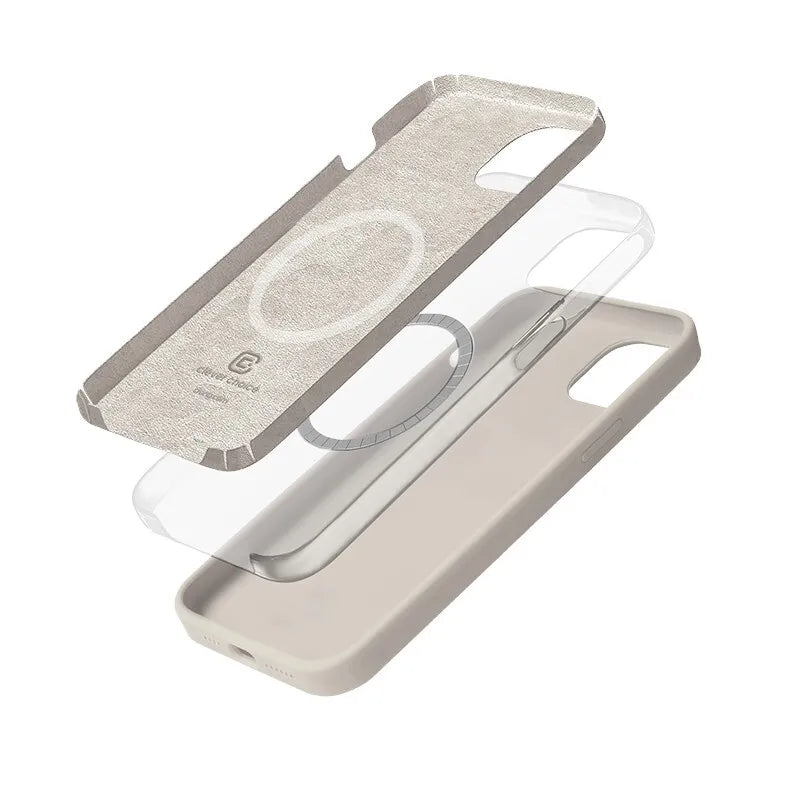 Crong Color Cover Magnetic dėklas – iPhone 14 Plus MagSafe dėklas (Stone Beige)