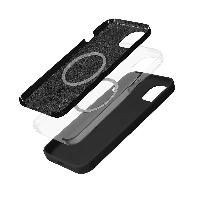 Crong Color Cover Magnetic - Dėklas iPhone 14 Plus su MagSafe (Juodas)