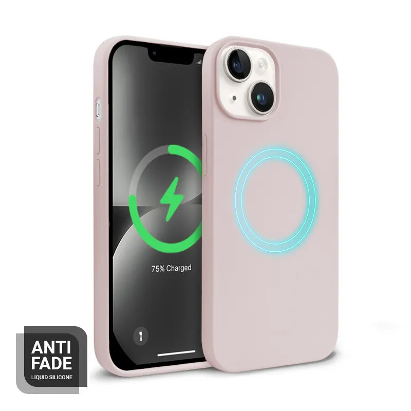 Crong Color Cover Magnetic - iPhone 14 Plus MagSafe dėklas (smėlio rožinės spalvos)