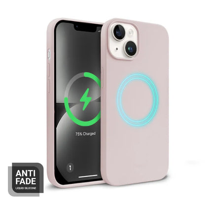 Crong Color Cover Magnetic - iPhone 14 Plus MagSafe dėklas (smėlio rožinės spalvos)