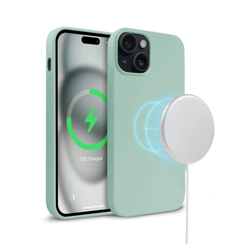 Crong Color Cover Magnetic - iPhone 15 dėklas su MagSafe (Mėtinė)