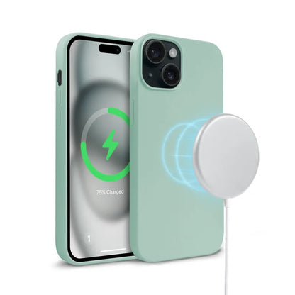 Crong Color Cover Magnetic - iPhone 15 dėklas su MagSafe (Mėtinė)