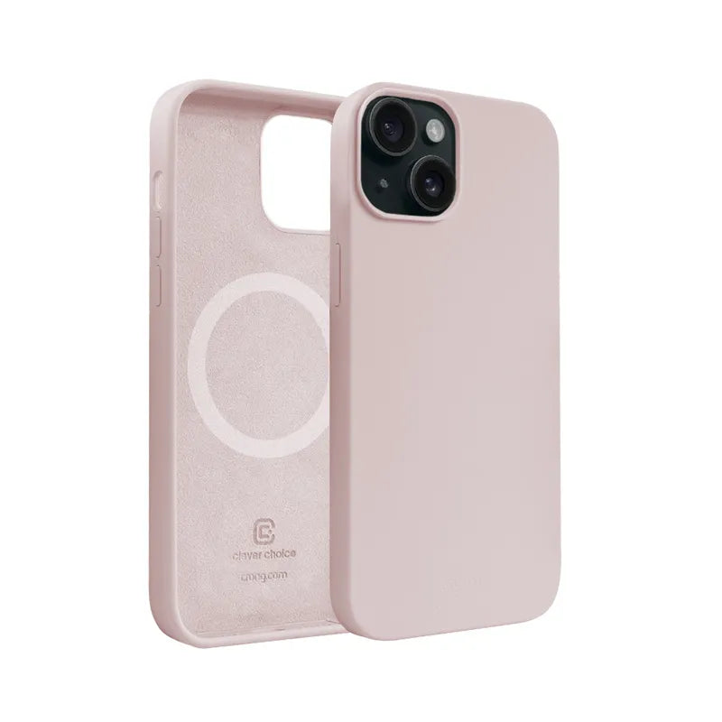 Crong Color Cover Magnetic - iPhone 15 MagSafe dėklas (smėlio rožinės)