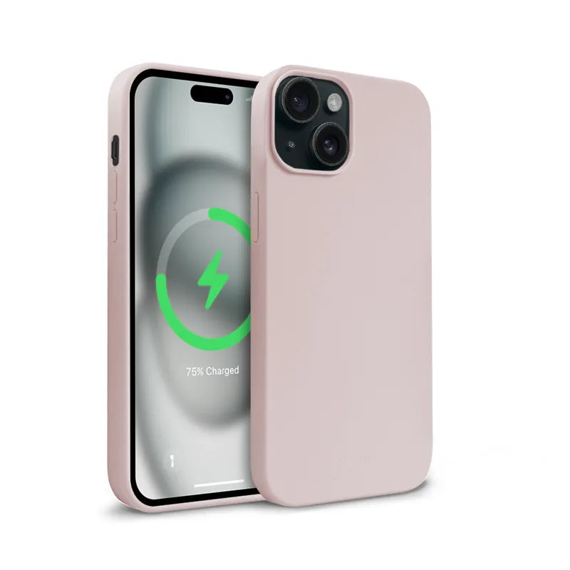 Crong Color Cover Magnetic - iPhone 15 MagSafe dėklas (smėlio rožinės)