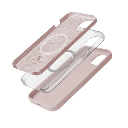 Crong Color Cover Magnetic - iPhone 15 MagSafe dėklas (smėlio rožinės)