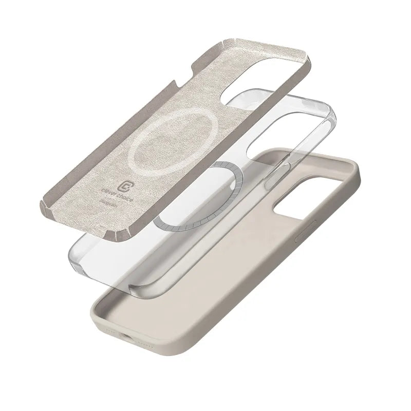 Crong Color Cover Magnetic - iPhone 15 Pro Max MagSafe dėklas (Stone Beige)