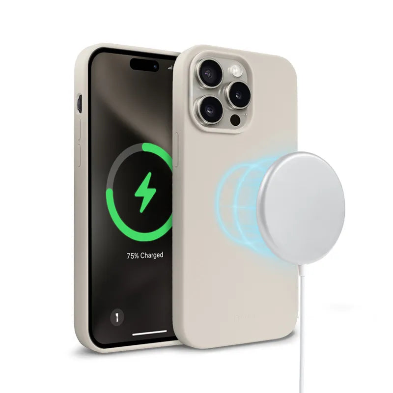 Crong Color Cover Magnetic - iPhone 15 Pro Max MagSafe dėklas (Stone Beige)