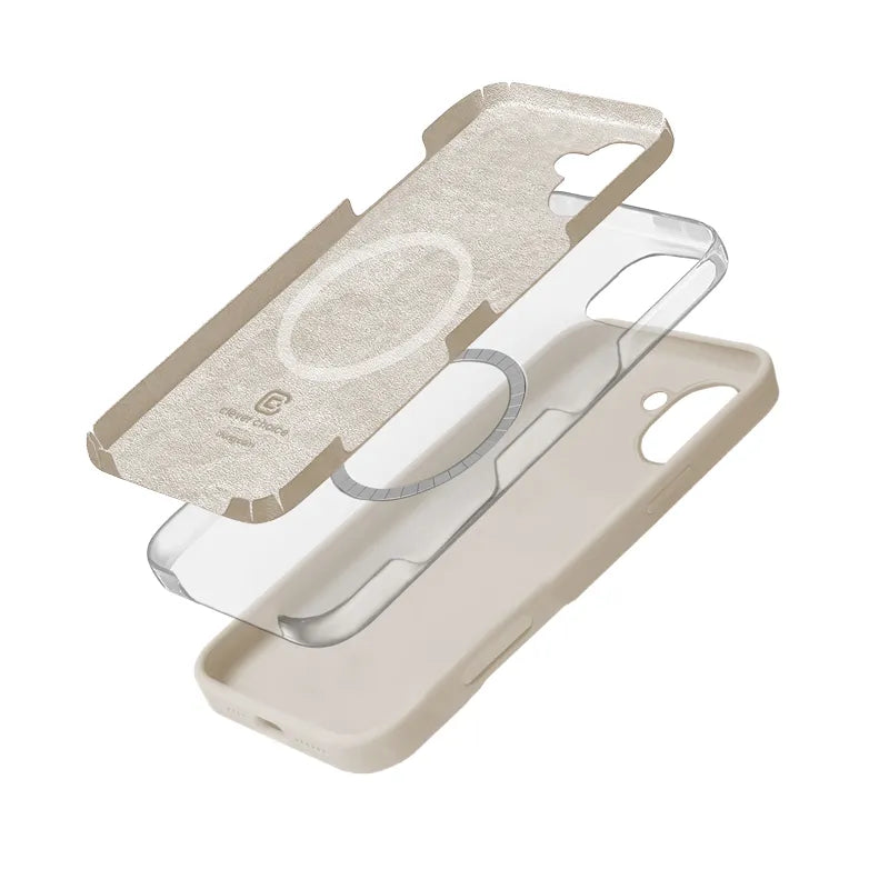 Crong Color Cover Magnetic - iPhone 16 MagSafe dėklas (Stone Beige)