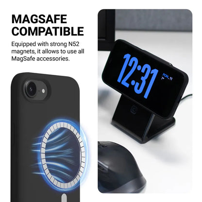 Crong Color Cover Magnetic - iPhone 17e / 16e MagSafe dėklas (juodas)