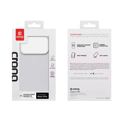 Crong Color Cover Magnetic – MagSafe dėklas, skirtas iPhone 18 Pro / 17 Pro (pilkas)