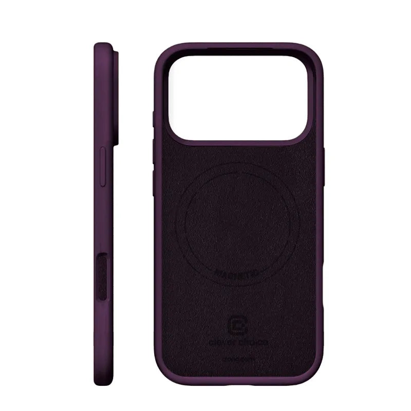 Crong Color Cover Magnetic – MagSafe dėklas, skirtas iPhone 18 Pro / 17 Pro (slyvų spalvos)