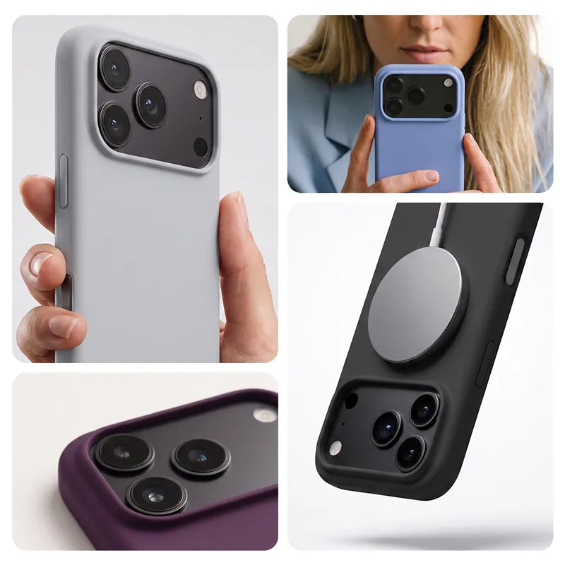 Crong Color Cover Magnetic – MagSafe dėklas, skirtas iPhone 18 Pro Max / 17 Pro Max (pilkas)