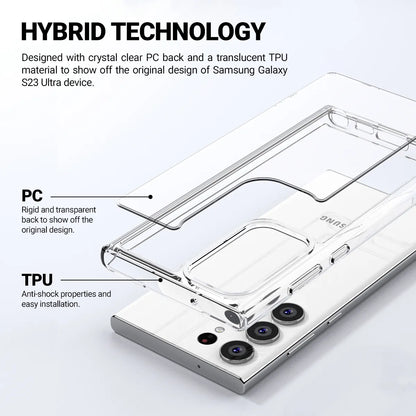 Crong Crystal Shield dėklas – Samsung Galaxy S23 Ultra dėklas (skaidrus)