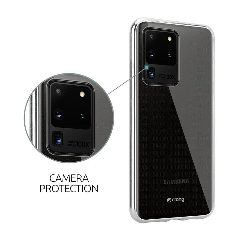 Crong Crystal Slim dėklas - Samsung Galaxy S20 Ultra dėklas (Permatomas)