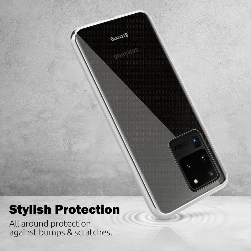 Crong Crystal Slim dėklas - Samsung Galaxy S20 Ultra dėklas (Permatomas)