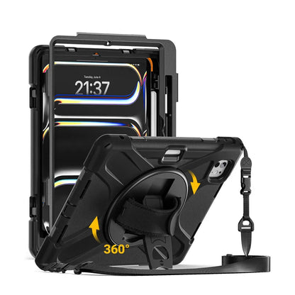 Crong Defender Plus – Tvirtas dėklas iPad Pro 11" M5 (2025) / M4 (2024) (Juodas)
