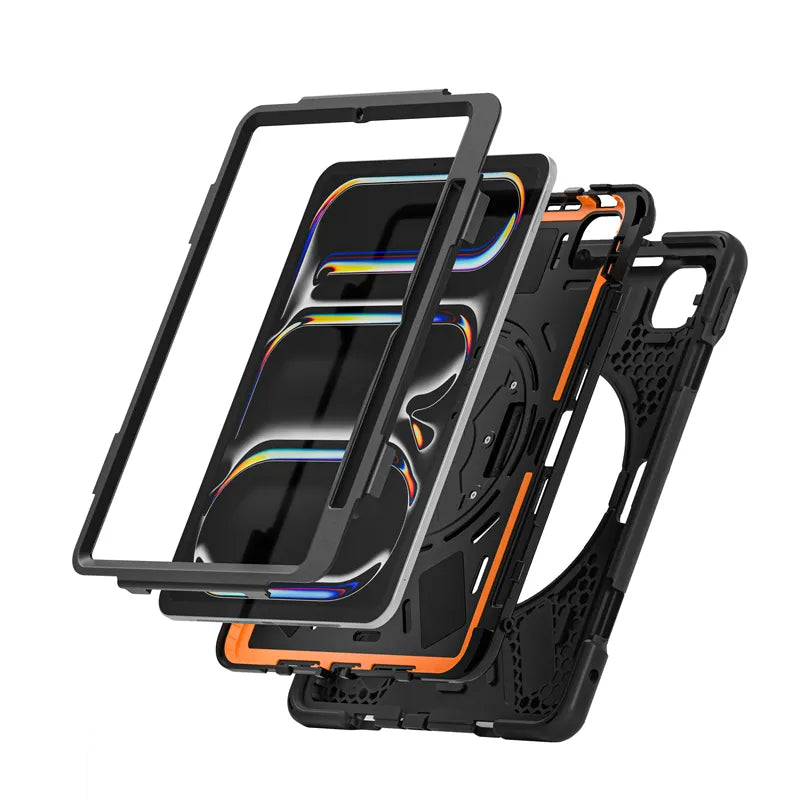 Crong Defender Plus – Tvirtas dėklas iPad Pro 11" M5 (2025) / M4 (2024) (Juodas)