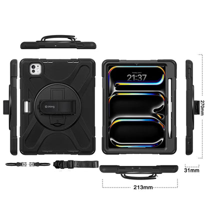 Crong Defender Plus – Tvirtas dėklas iPad Pro 11" M5 (2025) / M4 (2024) (Juodas)