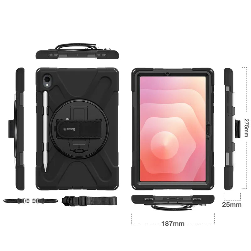 Crong Defender Plus – tvirtas dėklas Samsung Galaxy Tab S11 11” (juodas)