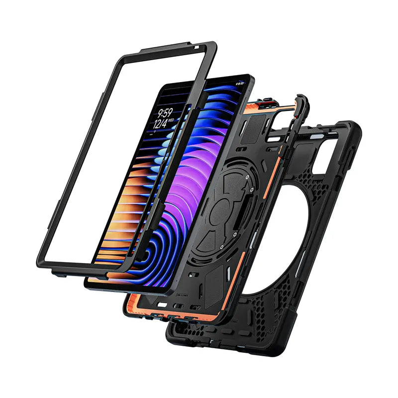 Crong Defender Plus – Tvirtas dėklas „Xiaomi Pad 8 / 8 Pro / Pad 7 / 7 Pro“ 11.2" (juodas)