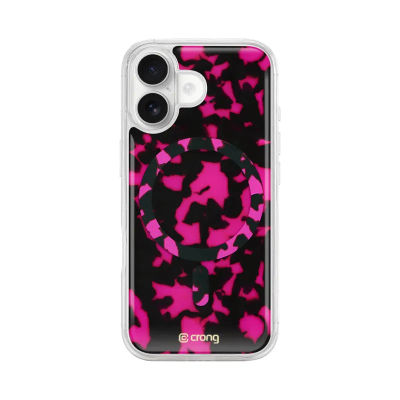Crong Deluxe MAG Cover – dėklas iPhone 17 su MagSafe (Pink Tortoise)
