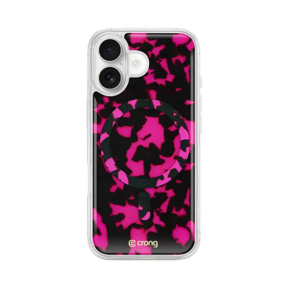 Crong Deluxe MAG Cover – dėklas iPhone 17 su MagSafe (Pink Tortoise)