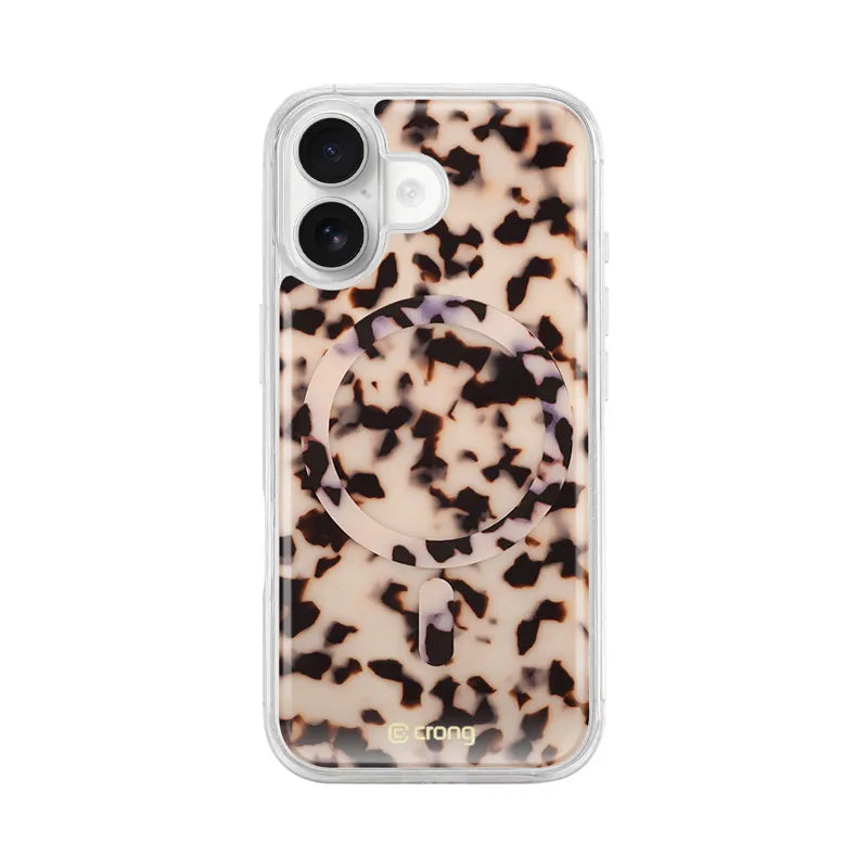 Crong Deluxe MAG Cover – iPhone 17 MagSafe dėklas (Blonde Tortoise)