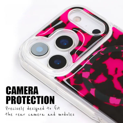 Crong Deluxe MAG Cover – iPhone 17 Pro MagSafe dėklas (rožinis vėžlio raštas)