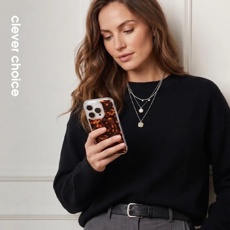 Crong Deluxe MAG dėklas – iPhone 16 Pro MagSafe dėklas (vėžlio rašto)