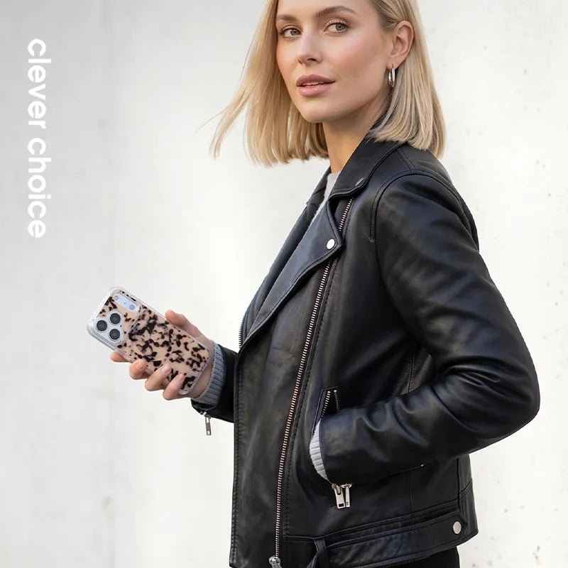 Crong Deluxe MAG dėklas – „iPhone 17 Pro“ „MagSafe“ dėklas (Blonde Tortoise)