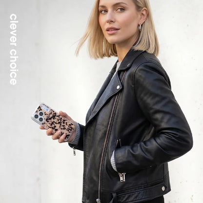 Crong Deluxe MAG dėklas – „iPhone 17 Pro“ „MagSafe“ dėklas (Blonde Tortoise)