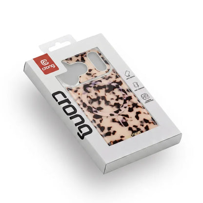 Crong Deluxe MAG dėklas – „iPhone 17 Pro“ „MagSafe“ dėklas (Blonde Tortoise)