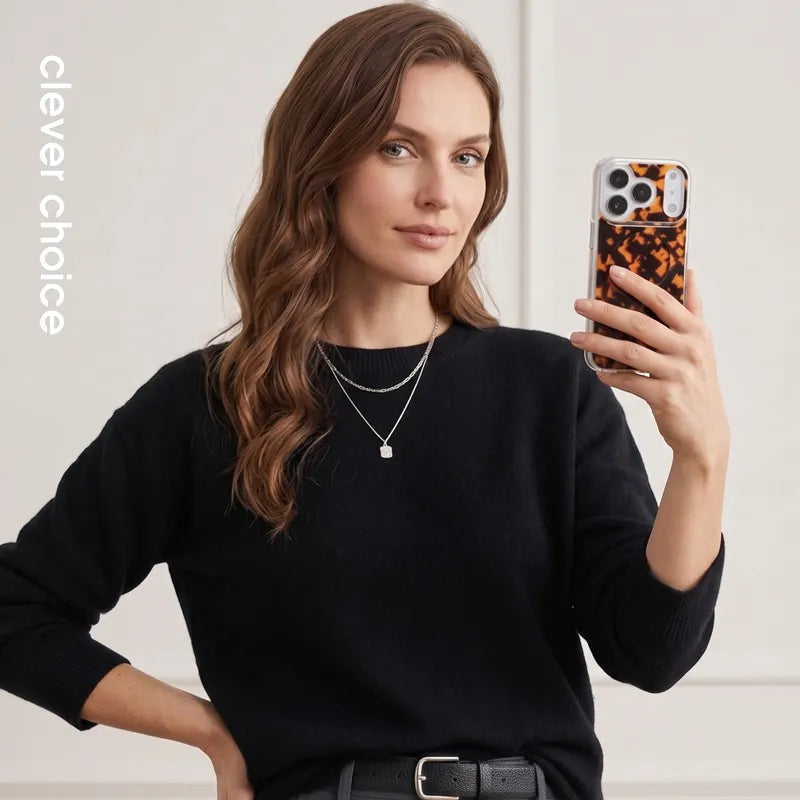 Crong Deluxe MAG dėklas – iPhone 17 Pro Max MagSafe dėklas (vėžlio rašto)
