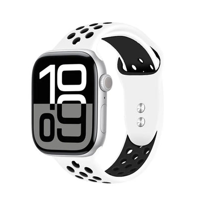 Crong Duo Sport – Apple Watch apyrankė 38/40/41/42 mm (balta/juoda)