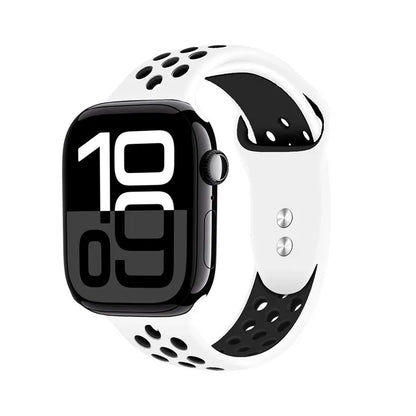 Crong Duo Sport – Apple Watch apyrankė 38/40/41/42 mm (balta/juoda)