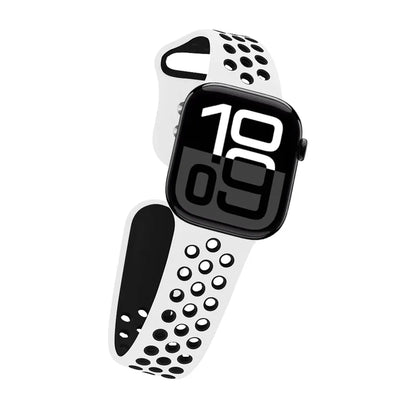 Crong Duo Sport – Apple Watch apyrankė 38/40/41/42 mm (balta/juoda)