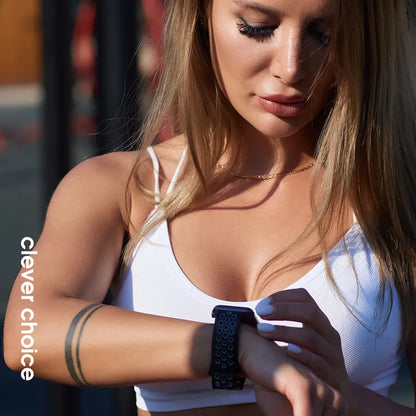 Crong Duo Sport – Apple Watch apyrankė 38/40/41/42 mm (balta/juoda)
