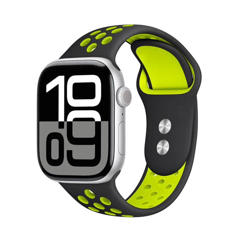 Crong Duo Sport - Apple Watch apyrankė 38/40/41/42 mm (Juoda/Žalia)